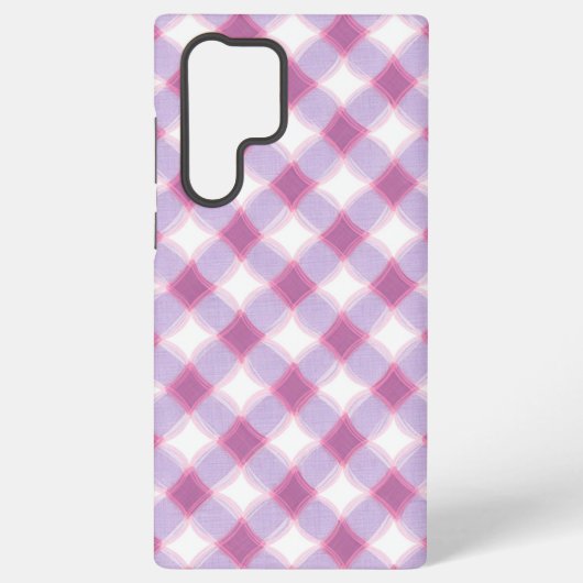 Purple Pink Geometric Check Pattern Phone Case Samsung Galaxyケース (裏面)