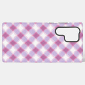 Purple Pink Geometric Check Pattern Phone Case Samsung Galaxyケース (裏面横)
