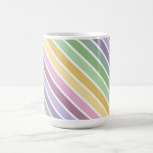 PURPLE PINK GREEN YELLOW EASTER STRIPES コーヒーマグカップ (中央)