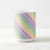 PURPLE PINK GREEN YELLOW EASTER STRIPES コーヒーマグカップ (中央)