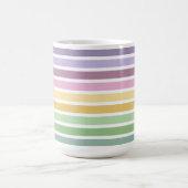 PURPLE PINK GREEN YELLOW EASTER STRIPES コーヒーマグカップ (中央)