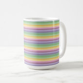 PURPLE PINK GREEN YELLOW EASTER STRIPES コーヒーマグカップ (正面右)