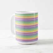 PURPLE PINK GREEN YELLOW EASTER STRIPES コーヒーマグカップ (正面左)