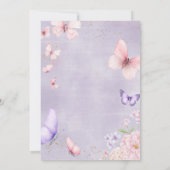 Purple & Pink Little Butterfly Floral Baby Shower 招待状 (裏面)