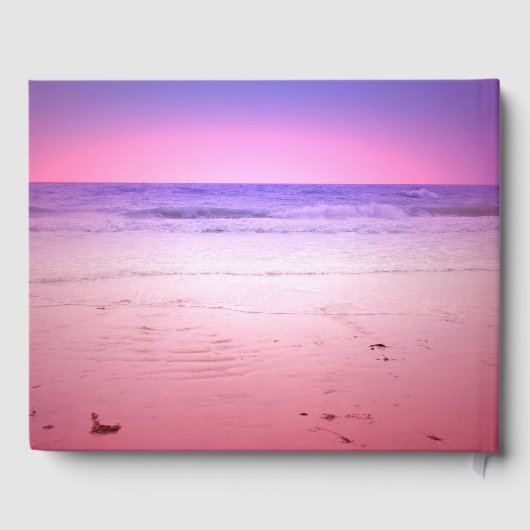 Purple Pink Ocean Sunset for Memorial Service ゲストブック (裏面)