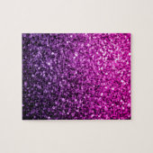 Purple Pink Ombre faux glitter sparkles ジグソーパズル (横)