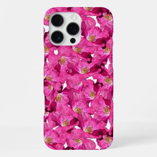 Purple Pink Poppies Galore Pattern  iPhoneケース (裏面)
