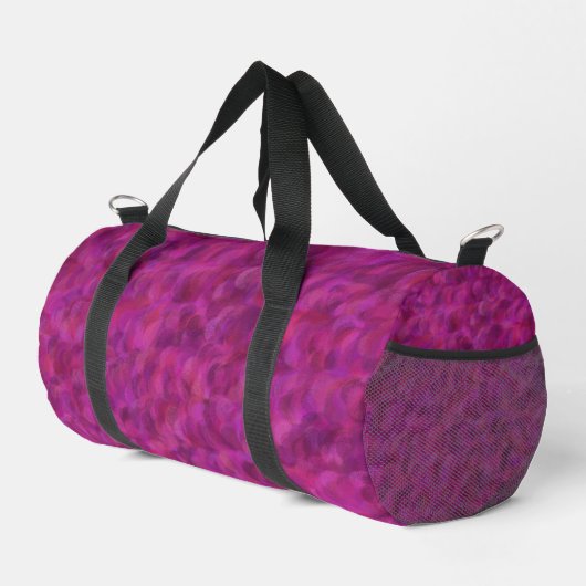 Purple Pink Red Abstract Seamless Pattern Small ダッフルバッグ (右コーナー)