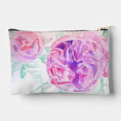 Purple Pink Rose Flower Pattern Watercolor Girls アクセサリーポーチ (裏面)
