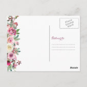 Purple Pink Rose Photo's Thank 結婚 You ポストカード (裏面)