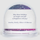 Purple Pink Rustic Wood Snowflake Christmas Photo (裏面)