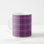 Purple Pink Teal Black Plaid Tartan コーヒーマグカップ (正面左)
