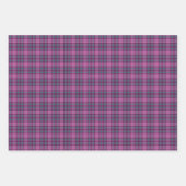Purple Pink Teal Black Plaid Tartan ラッピングペーパーシート (正面)
