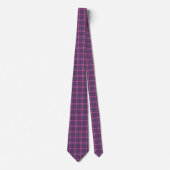 Purple Pink Teal Black Plaid Tartan Neck Tie ネクタイ (正面)