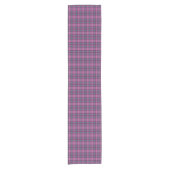 Purple Pink Teal Black Plaid Tartan Table Runner ショートテーブルランナー (正面)