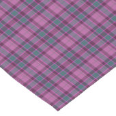Purple Pink Teal Black Plaid Tartan Table Runner ショートテーブルランナー (コーナー)
