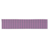 Purple Pink Teal Black Plaid Tartan Table Runner ショートテーブルランナー (横)