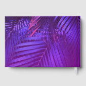 Purple Pink Tropical Palm Leaf Guest Book ゲストブック (裏面)