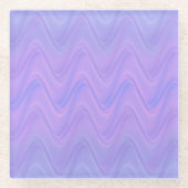 Purple Pink Wavy Lines Pattern ガラスコースター (正面)