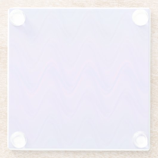 Purple Pink Wavy Lines Pattern ガラスコースター (裏面)