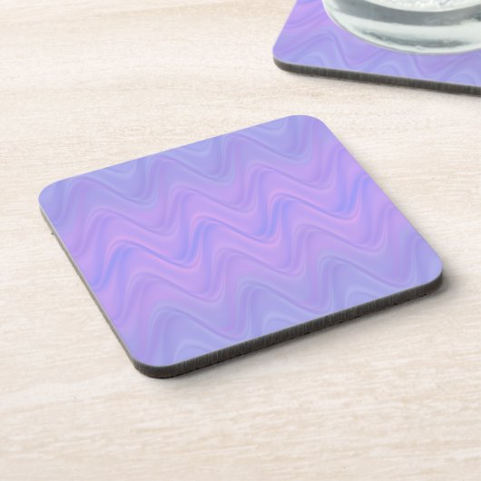 Purple Pink Wavy Lines Pattern コースター (左側)