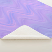 Purple Pink Wavy Lines Pattern シェルパブランケット (3/4)