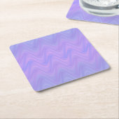 Purple Pink Wavy Lines Pattern スクエアペーパーコースター (アングル)