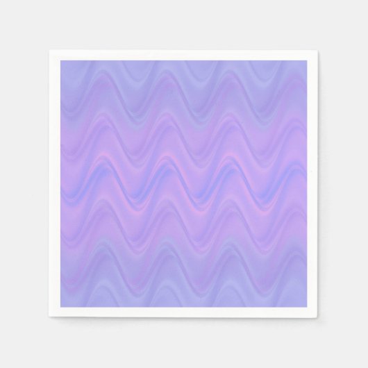 Purple Pink Wavy Lines Pattern スタンダードカクテルナプキン (正面)