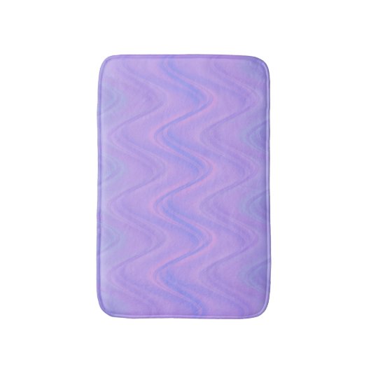 Purple Pink Wavy Lines Pattern バスマット (正面縦)