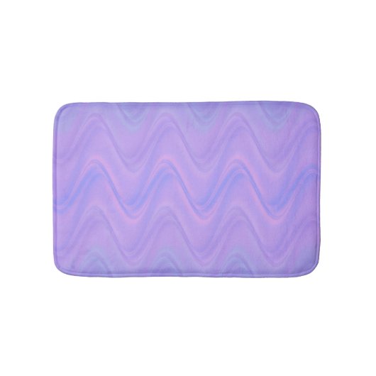 Purple Pink Wavy Lines Pattern バスマット (正面)