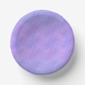 Purple Pink Wavy Lines Pattern ペーパーボウル (正面)