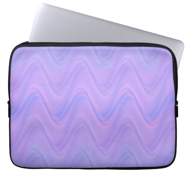 Purple Pink Wavy Lines Pattern ラップトップスリーブ (正面)
