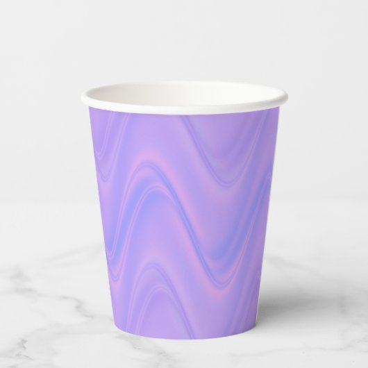 Purple Pink Wavy Lines Pattern 紙コップ (裏面)