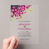 Purple Pink Wild Orchid Flowers Wreath Wedding アクリル招待状 (インサイチュ (ポータブル))