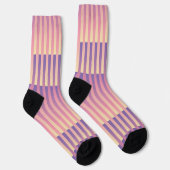 Purple Pink Yellow Striped Pattern ソックス (右)