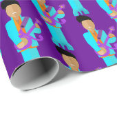 Purple Pixie – Funk Legend Pattern Wrapping Paper ラッピングペーパー (ロールコーナー)