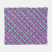 Purple Plaid フリースブランケット (正面(横))