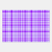 Purple Plaid, Black & White ラッピングペーパーシート (正面)