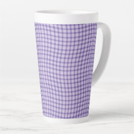 Purple Plaid Checker Seamless Pattern カフェラテマグ
