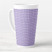 Purple Plaid Checker Seamless Pattern カフェラテマグ (左アングル)