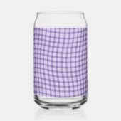 Purple Plaid Checker Seamless Pattern ガラス缶 (正面)