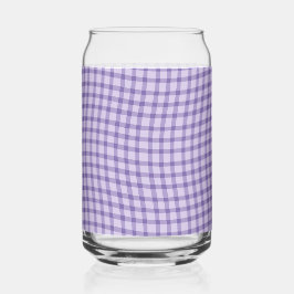 Purple Plaid Checker Seamless Pattern ガラス缶