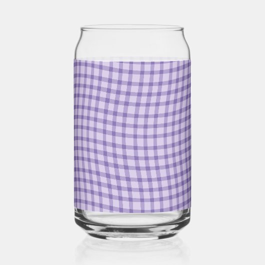 Purple Plaid Checker Seamless Pattern ガラス缶 (正面)