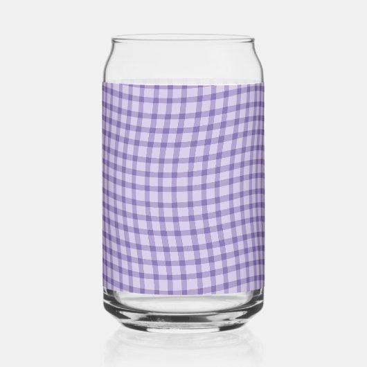 Purple Plaid Checker Seamless Pattern ガラス缶 (裏面)