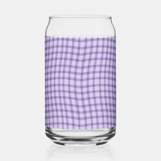Purple Plaid Checker Seamless Pattern ガラス缶 (右)