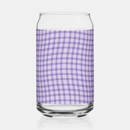Purple Plaid Checker Seamless Pattern ガラス缶 (左)