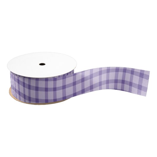 Purple Plaid Checker Seamless Pattern グログランリボン (リール)