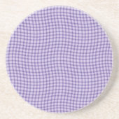 Purple Plaid Checker Seamless Pattern コースター (正面)