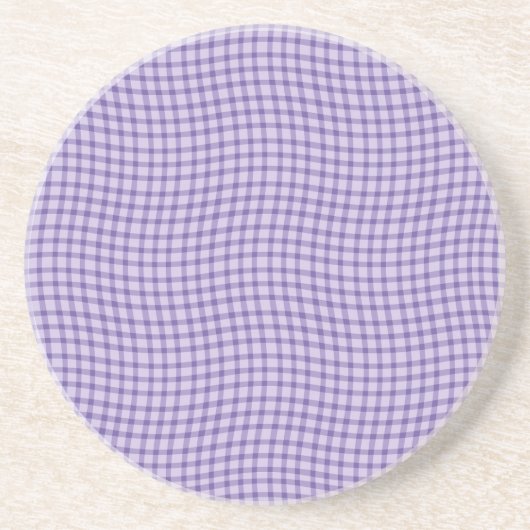 Purple Plaid Checker Seamless Pattern コースター (正面)