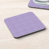 Purple Plaid Checker Seamless Pattern コースター (左側)